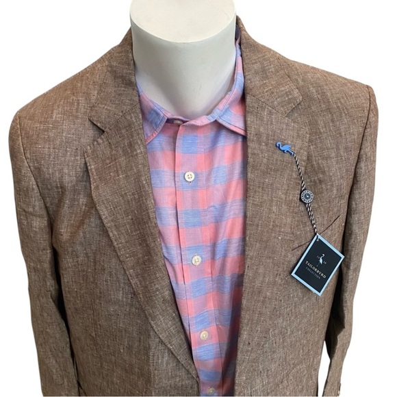 New Tailorbyrd 100% linen 2 button slim fit sports coat men’s size 42R - Picture 11 of 11